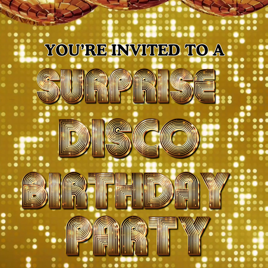 Golden Disco Ball Birthday Video Invitation