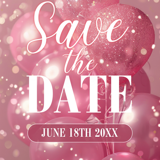 Pink Sparkle Graduation Save The Date Video Invitation