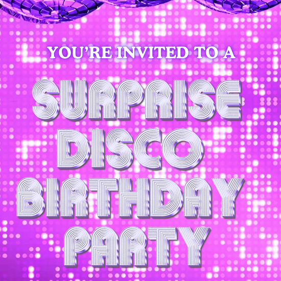 Purple Disco Ball Video Invitation | Digital Glitter Dance Floor Surprise Invite | Editable Online Template