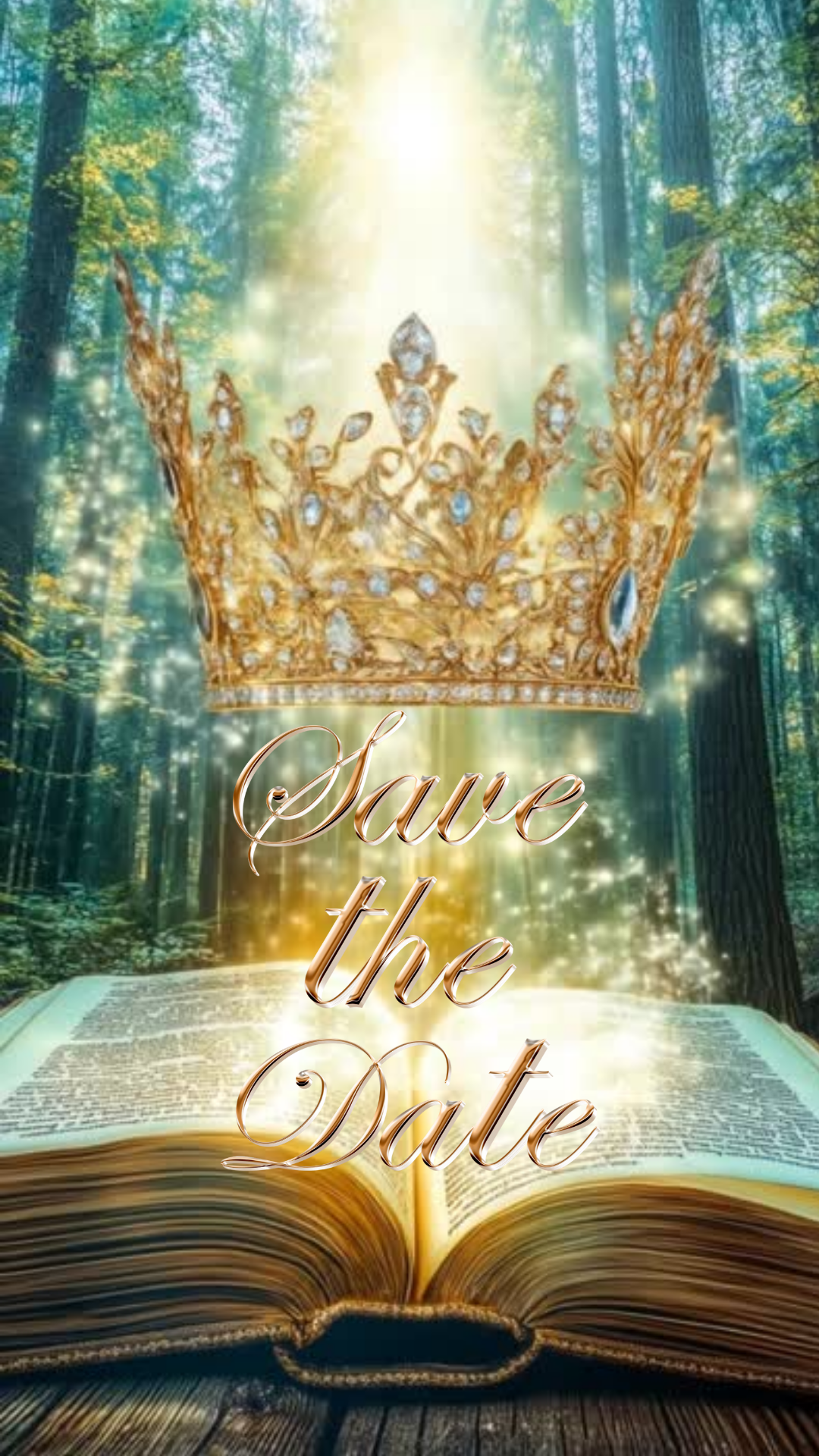 Quinceañera Golden Ball Gown Video Invitation | Digital Princess Tiara Invite | Editable Online Template