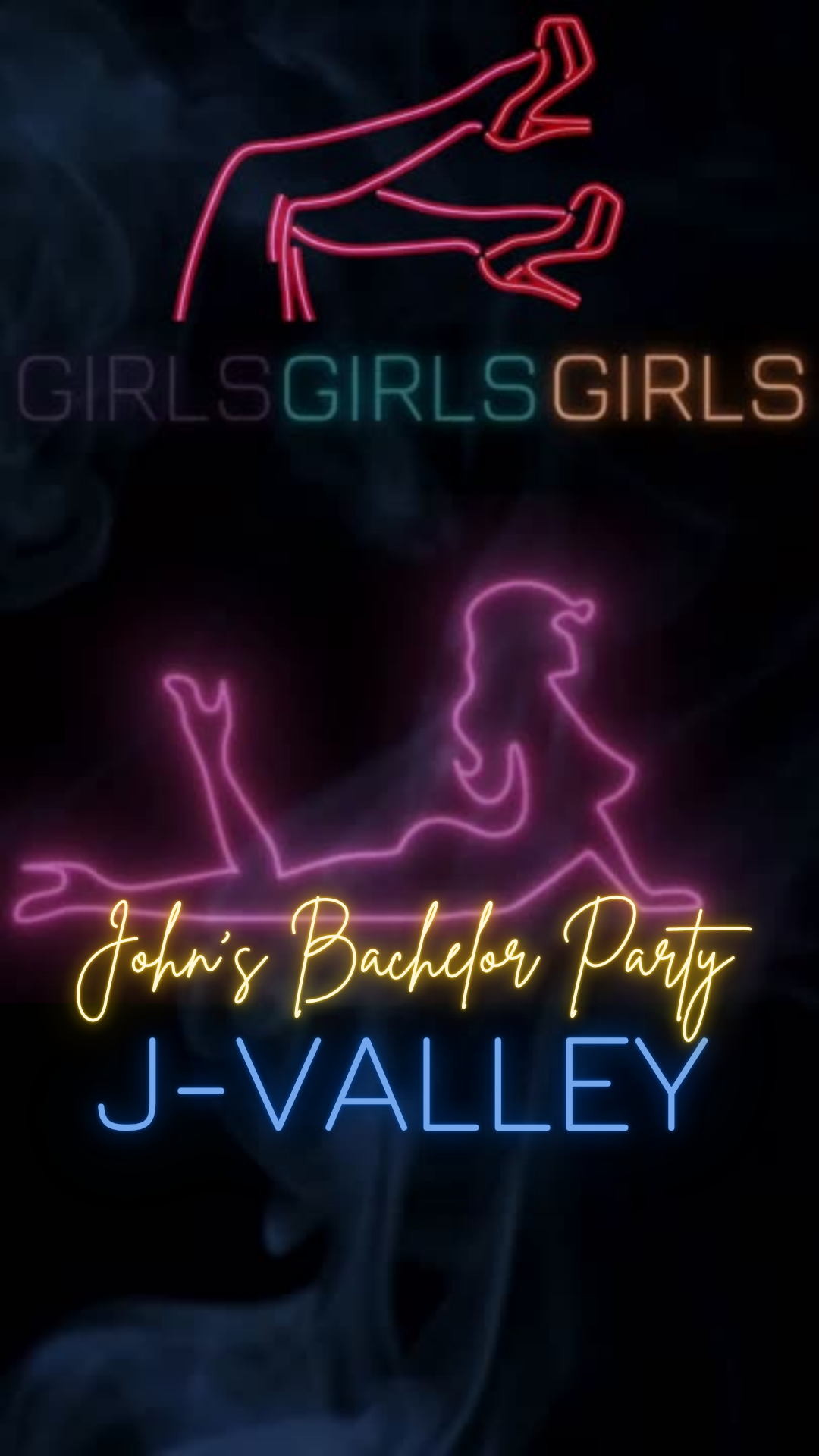 Neon Lights Bachelor Party Video Invitation
