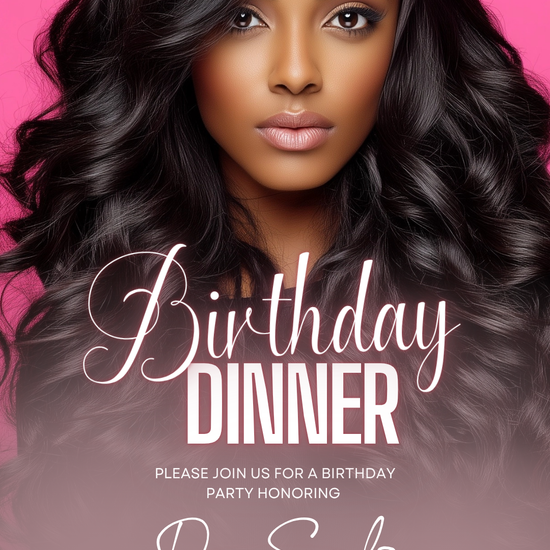 Elegant Pink Birthday Dinner Video Invitation