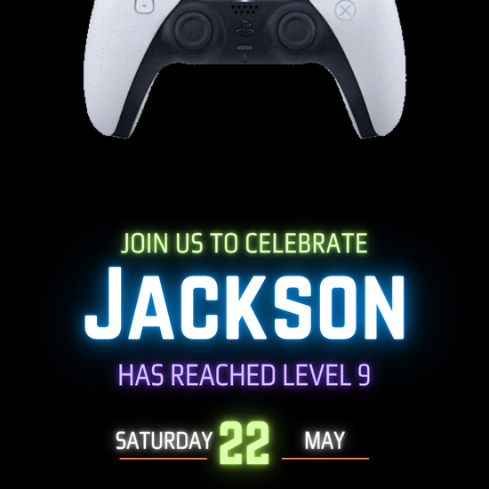 Gamer Birthday Video Invitation