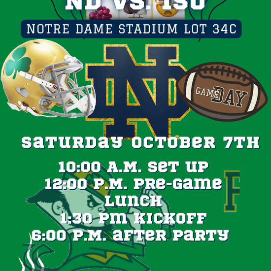 Notre Dame Fighting Irish Stadium Tailgate Video Invitation | Digital ND Football Game Day Invite | Editable Online Template