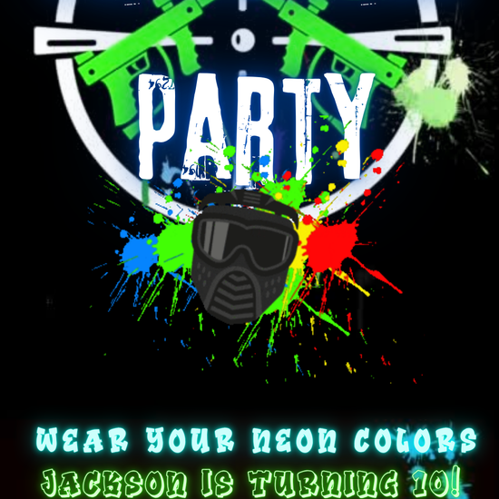 Neon Paintball Party Video Invitation
