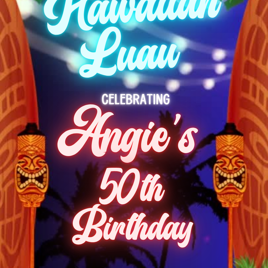 Sunset Tiki Luau Video Invitation