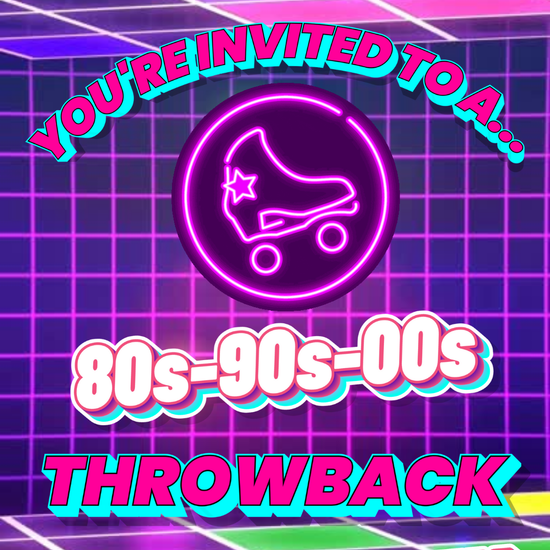 80s 90s 2000s Throwback Roller Skating Video Invitation