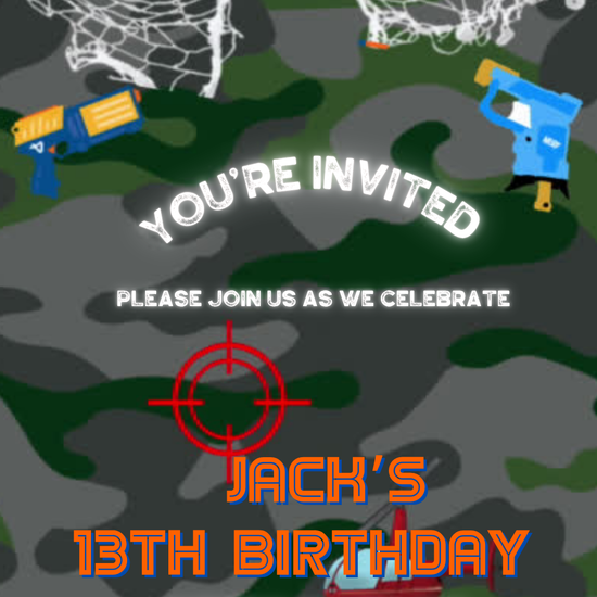 Nerf Battle Party Video Invitation