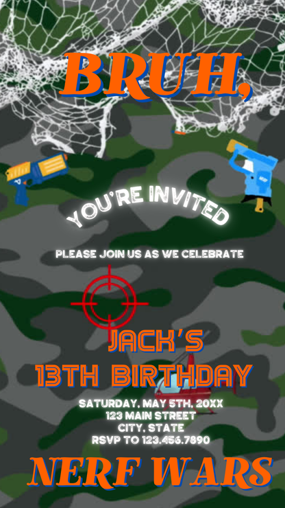 Nerf Battle Party Video Invitation