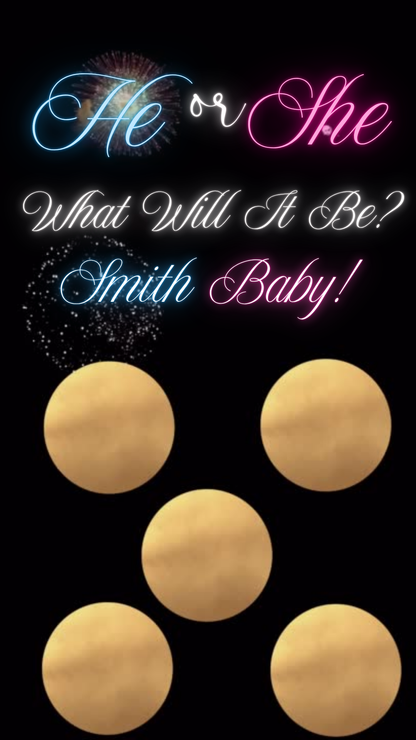 He or She Gender Reveal Video Invitation | Digital Neon Fireworks What Will It Be Invite | Editable Online Template