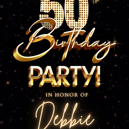 Golden Glam Digital Video Invitation