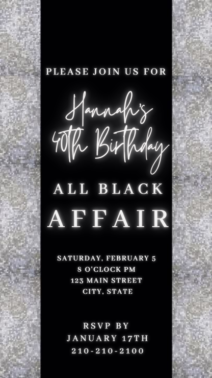 Glam Luxe Black Video Invitation