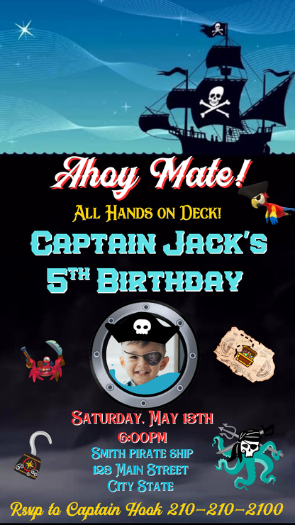 Sail the Seas Digital Video Invitation