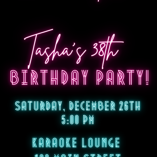 Neon Karaoke Night Digital Video Invitation