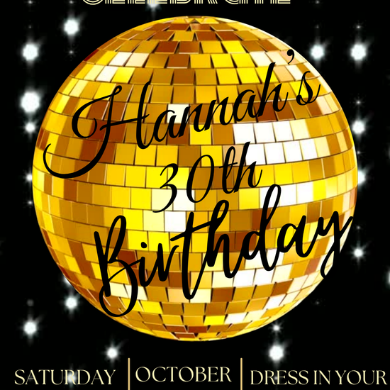Gold Disco Ball 30th Milestone Video Invitation | Digital Retro Groovy 70s Invite | Editable Online Template