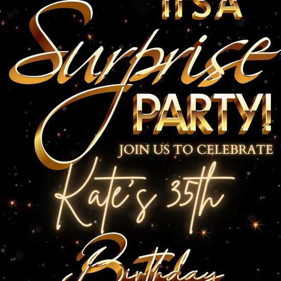 Glam Night Surprise Digital Video Invitation