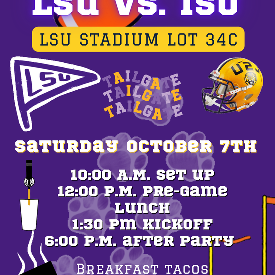 LSU Tigers Stadium Tailgate Video Invitation | Digital Purple Gold Football Game Day Invite | Editable Online Template