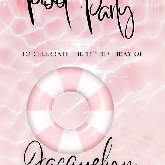 Pool birthday party video invitation template