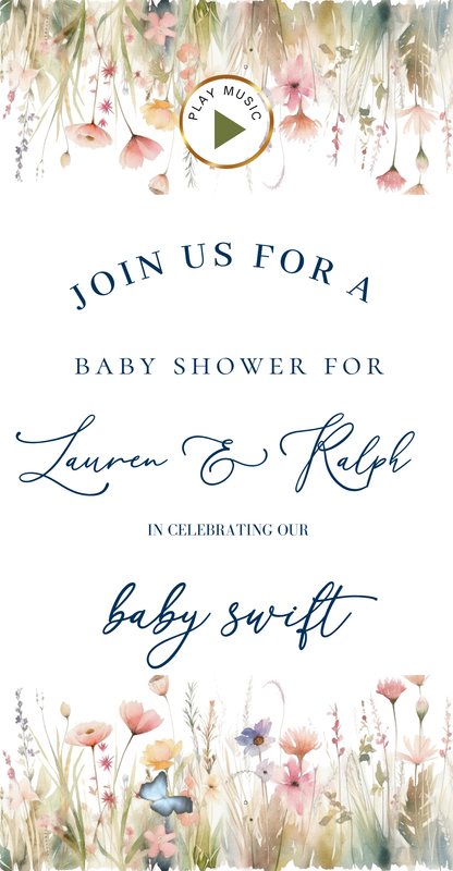 Wildflowers Baby Shower Invite Website with RSVP