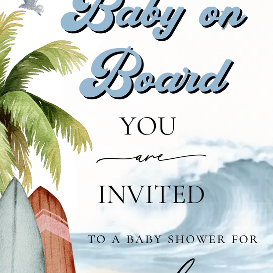 Baby on Board Website Invitation | Canva Website RSVP Template with Music | Boy Baby Shower