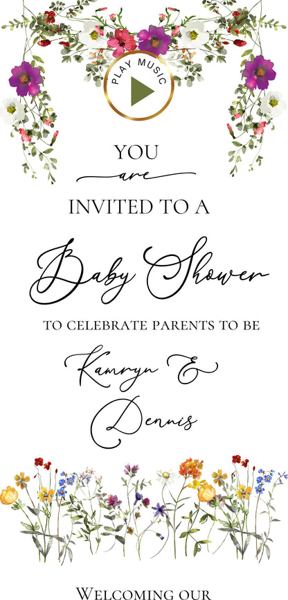 Wildflowers Baby Shower Invite Website with RSVP
