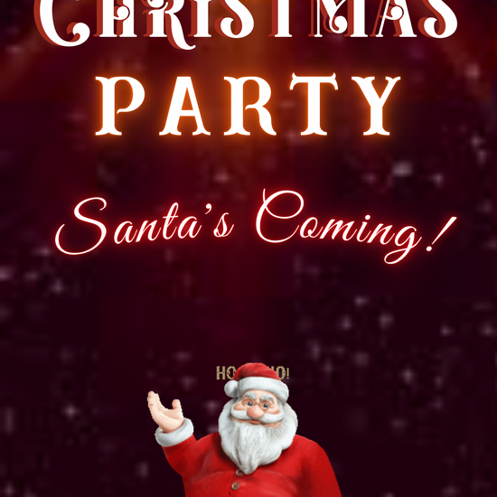Editable Christmas Party Video Invitation with Santa, holiday lights, and festive animation – Canva template for texting or sharing on mobile
