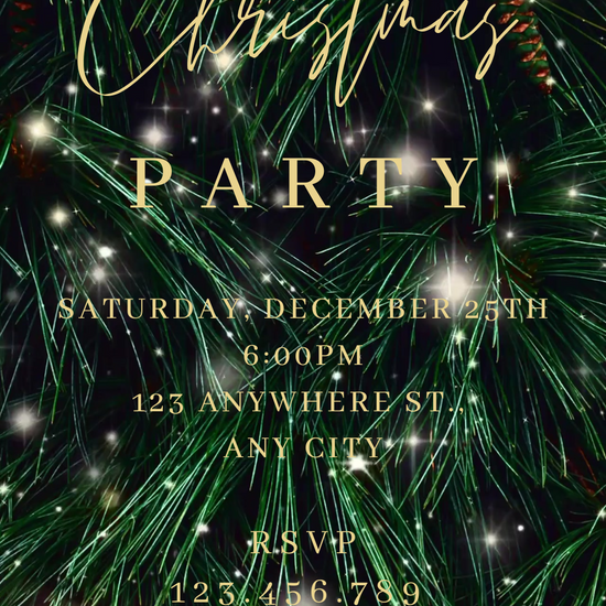 Elegant Tree Christmas party video invitation with shimmering design