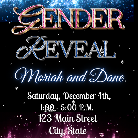 Holiday gender reveal party invite 
