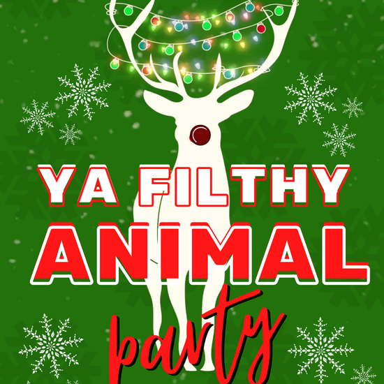 Filthy Animal Christmas party video invitation with funny design