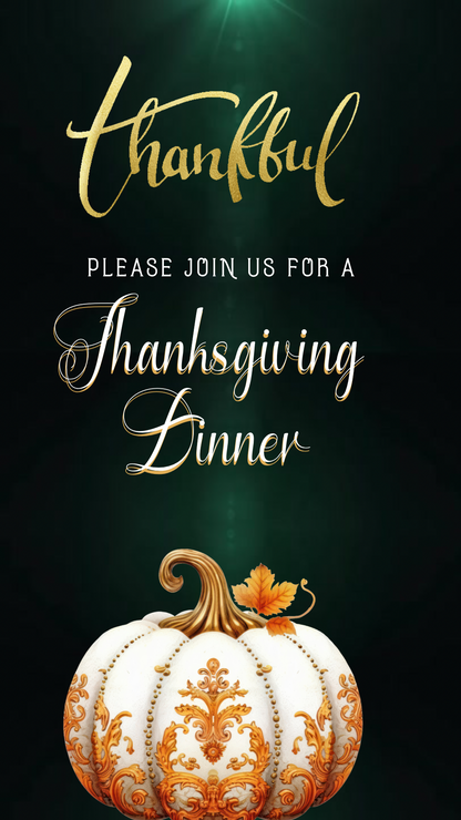 Editable Thanksgiving Video Invitation – Traditional Animated Friendsgiving Digital Evite