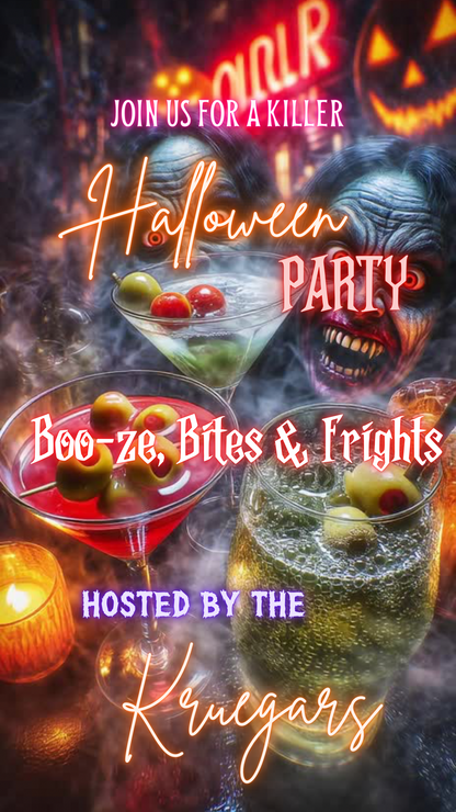 Halloween Video Invitation | Monster Animated Invite | Editable Halloween Bad and boozy Mobile Evite