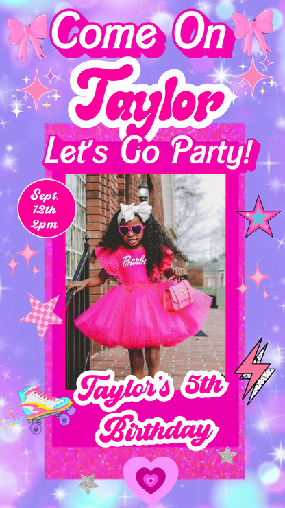 Barbie birthday invite