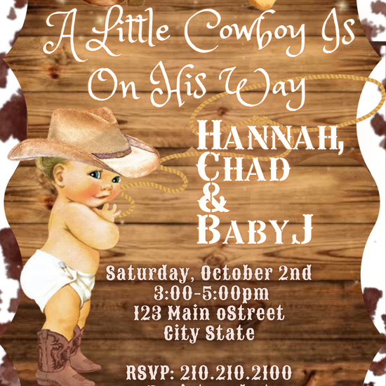Cowboy Baby Shower Video Invitation