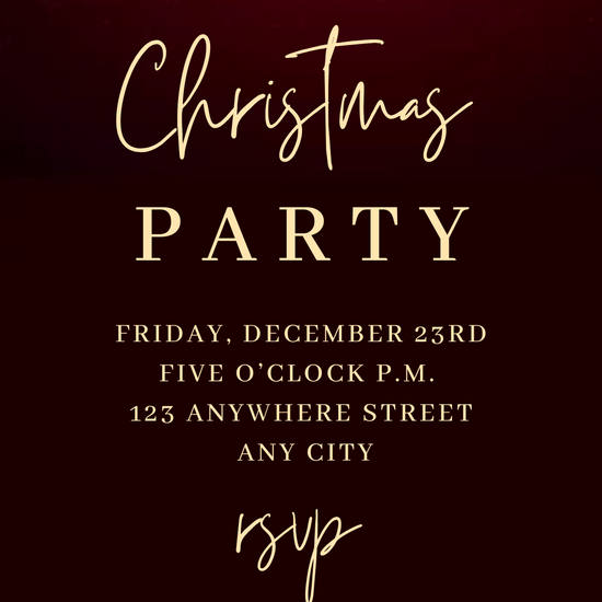 Crimson Christmas party video invitation with elegant red design