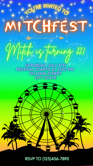 Neon Coachella invite