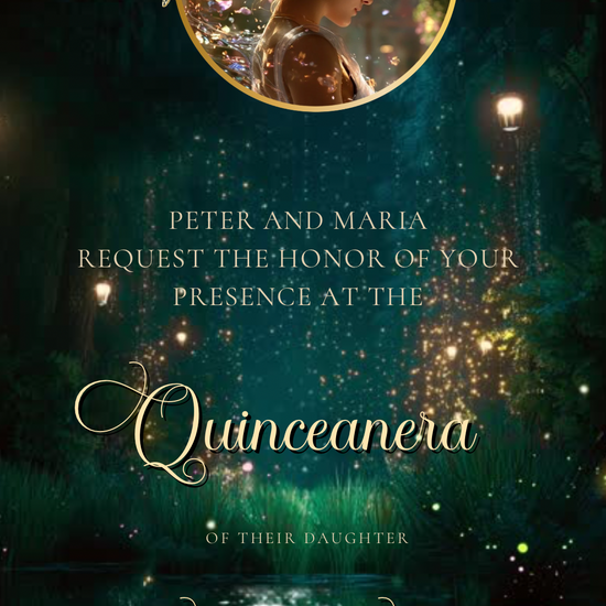 Enchanted Forest Video Invite | Quinceanera Sweet 15 16 Save the Date Evite | Editable Canva Evite Template