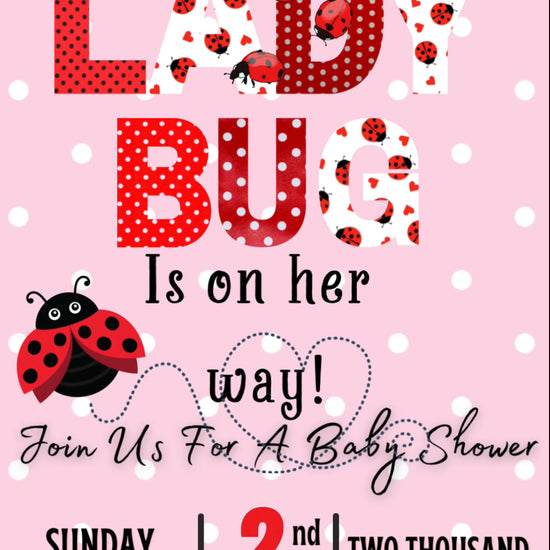 Baby Shower Video Invitation, Lady Bug baby shower invite