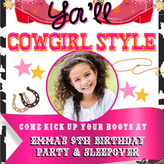 Cowgirl Invitation, Cowgirl Video Invite, Any Occasion