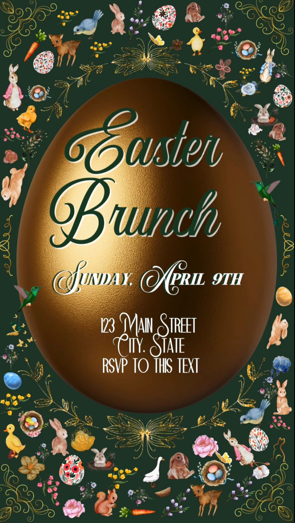 Easter Video Invitation and Itinerary, Easter Brunch Party Invite