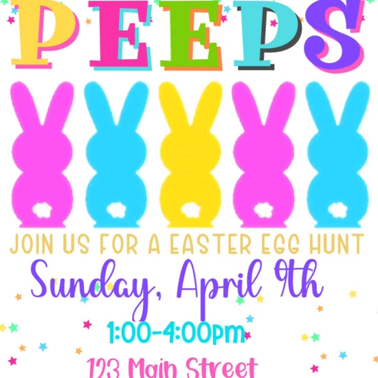 Easter Video Invitation and Itinerary, Peeps Party Video Invite