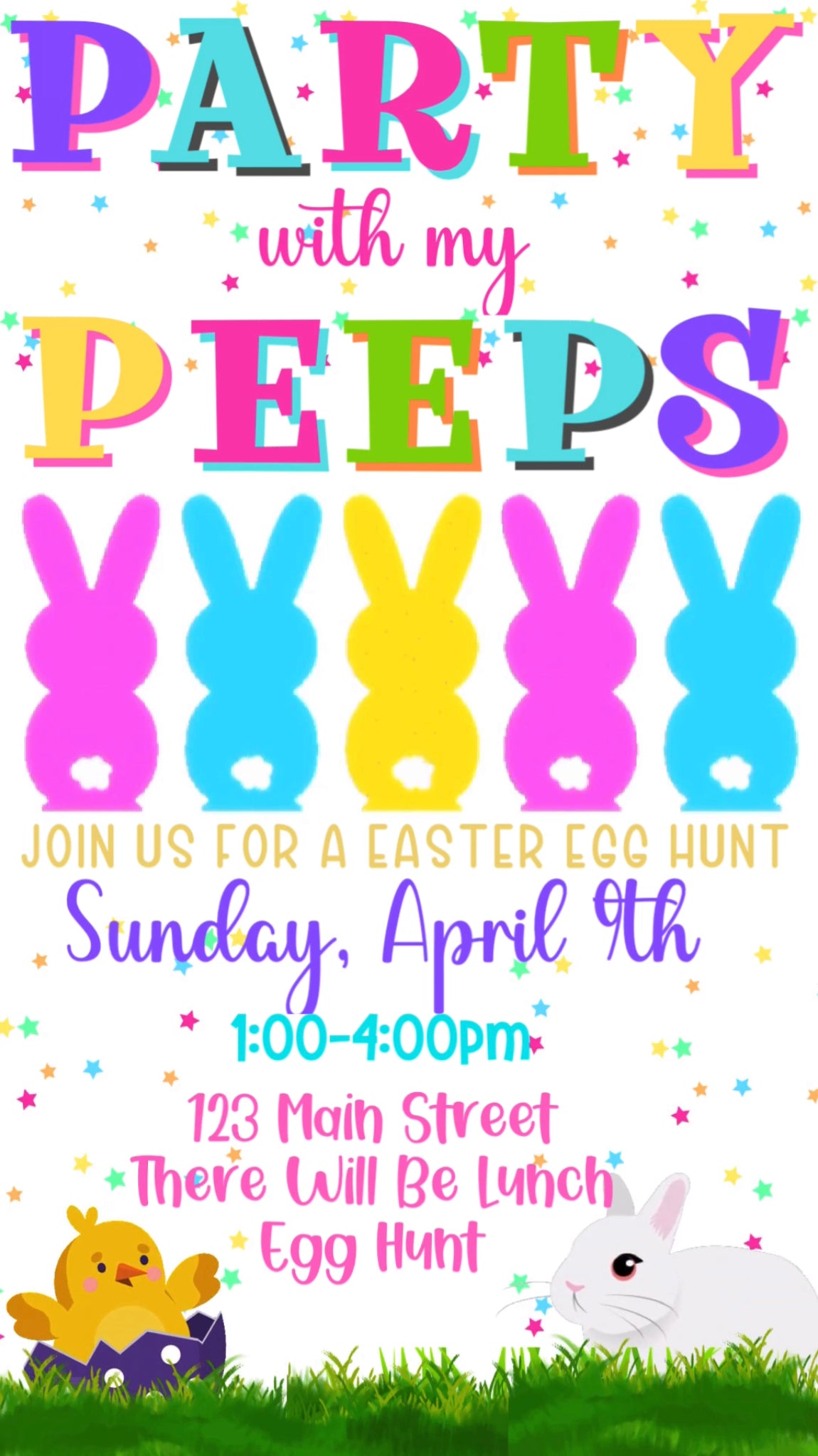Easter Video Invitation and Itinerary, Peeps Party Video Invite
