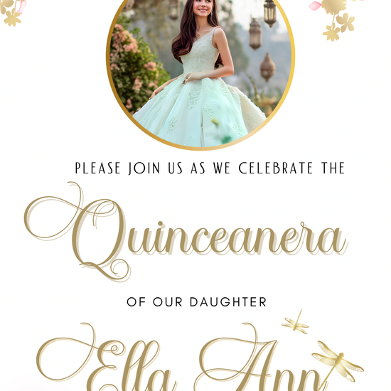 Editable Quinceañera invitation video template designed for mobile phones. Includes animated text, music, and photo customization. Perfect for Sweet 15 or Sweet 16 birthdays. Share instantly via text, WhatsApp, email, or social media. A beautiful, stunning design ideal for modern celebrations. Delivered as MP4 download—no physical item.