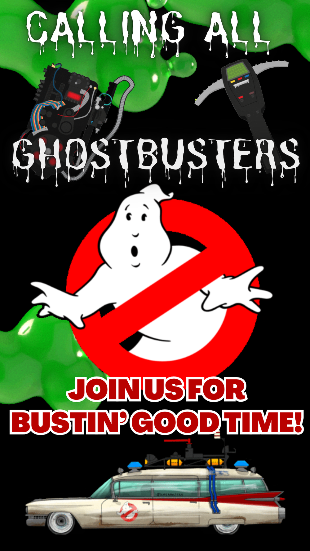 Slime ghost / Ghostbusters style video invitation