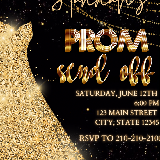 Editable Prom Video Invitation | Mobile Prom Sendoff Animated Invite | Canva Video Evite Template