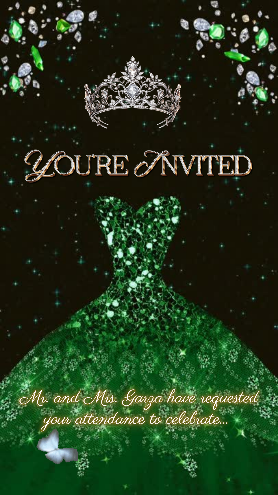 Editable Quinceañera invitation video template designed for mobile phones. Includes animated text, music, and photo customization. Perfect for Sweet 15 or Sweet 16 birthdays. Share instantly via text, WhatsApp, email, or social media. A beautiful, stunning design ideal for modern celebrations. Delivered as MP4 download—no physical item.
