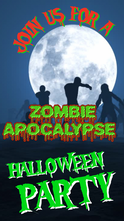 Zombie Apocalypse Halloween Video Invitation,  Invite