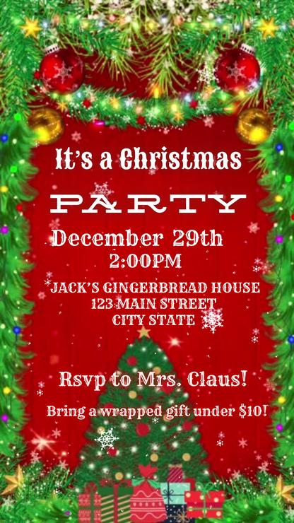 Western Christmas Party Video Invitation – Editable Canva Christmas Evite