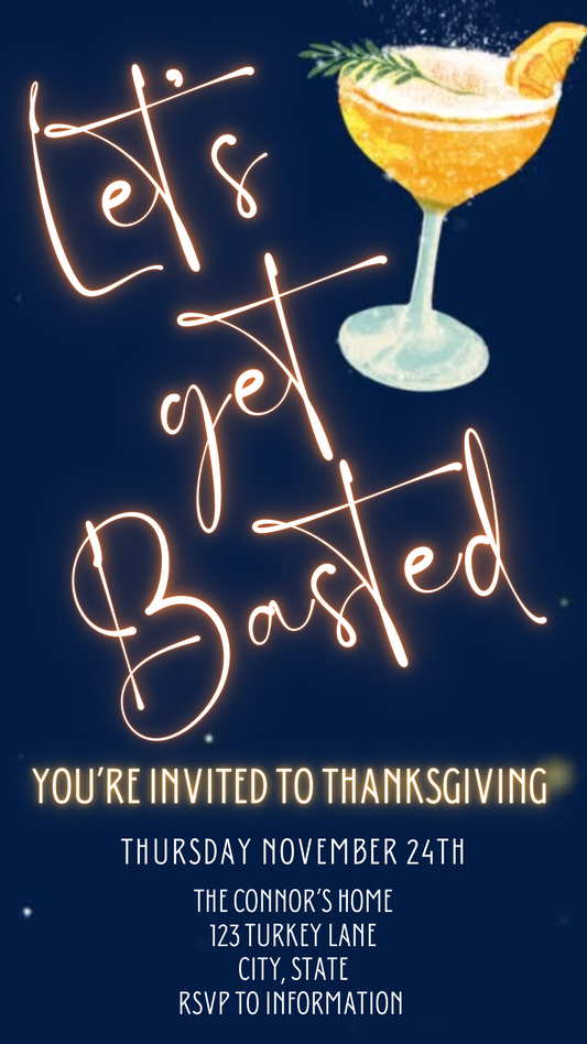 Editable Thanksgiving Video Invitation – lets get basted