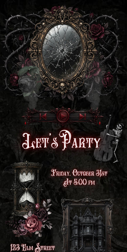 Gothic Halloween Animated Website Invitation Template + RSVP Website
