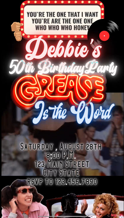 Grease video invite 